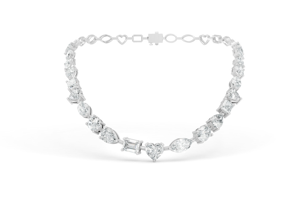 26.62 CTW 14K White Gold Diamond Tennis Necklace